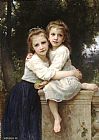 William Bouguereau Famous Paintings - Two Sisters